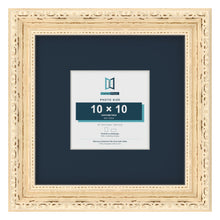 Louis Range Cream Picture, Photo & Poster Frame with Pacific Blue Mount - 20x20cm Frame for 10x10cm Photo, Cream