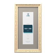 Louis Range Cream Picture, Photo & Poster Frame with Dawn Grey Mount - 40x20cm Frame for 30x10cm Photo, Cream