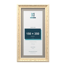 Louis Range Cream Picture, Photo & Poster Frame with Dawn Grey Mount - 40x20cm Frame for 35x15cm Photo, Cream