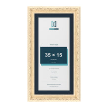 Louis Range Cream Picture, Photo & Poster Frame with Pacific Blue Mount - 40x20cm Frame for 35x15cm Photo, Cream