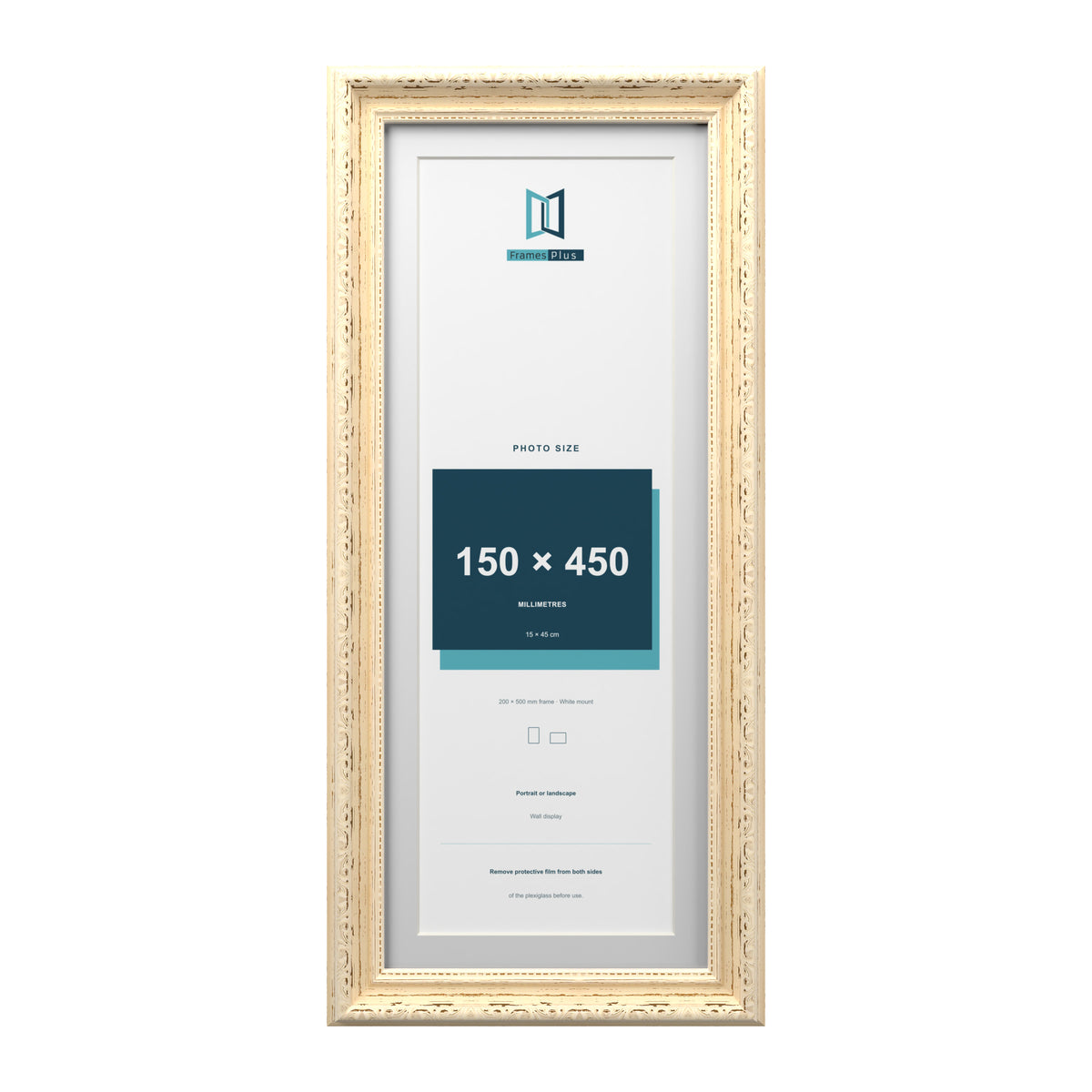 Louis Range Cream Picture, Photo & Poster Frame with White Mount - 50x20cm Frame for 45x15cm Photo, Cream