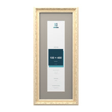 Louis Range Cream Picture, Photo & Poster Frame with Dawn Grey Mount - 50x20cm Frame for 40x10cm Photo, Cream