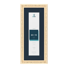 Louis Range Cream Picture, Photo & Poster Frame with Pacific Blue Mount - 50x20cm Frame for 40x10cm Photo, Cream
