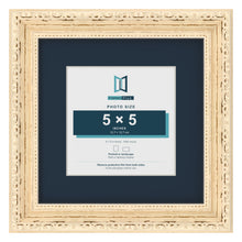 Louis Range Cream Picture, Photo & Poster Frame with Pacific Blue Mount - 8x8" Frame for 5x5" Photo, Cream