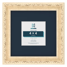 Louis Range Cream Picture, Photo & Poster Frame with Pacific Blue Mount - 8x8" Frame for 4x4" Photo, Cream