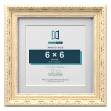 Louis Range Cream Picture, Photo & Poster Frame with White Mount - 8x8" Frame for 6x6" Photo, Cream