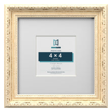 Louis Range Cream Picture, Photo & Poster Frame with White Mount - 8x8" Frame for 4x4" Photo, Cream