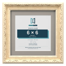 Louis Range Cream Picture, Photo & Poster Frame with Dawn Grey Mount - 8x8" Frame for 6x6" Photo, Cream