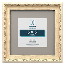 Louis Range Cream Picture, Photo & Poster Frame with Dawn Grey Mount - 8x8" Frame for 5x5" Photo, Cream