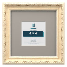 Louis Range Cream Picture, Photo & Poster Frame with Dawn Grey Mount - 8x8" Frame for 4x4" Photo, Cream