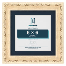 Louis Range Cream Picture, Photo & Poster Frame with Pacific Blue Mount - 8x8" Frame for 6x6" Photo, Cream