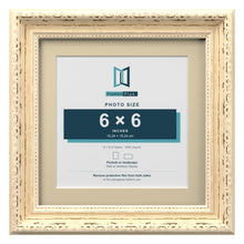 Louis Range Cream Picture, Photo & Poster Frame with Ivory Mount - 8x8" Frame for 6x6" Photo, Cream