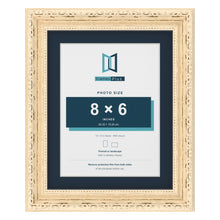 Louis Range Cream Picture, Photo & Poster Frame with Pacific Blue Mount - 10x8" Frame for 8x6" Photo, Cream
