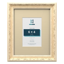 Louis Range Cream Picture, Photo & Poster Frame with Ivory Mount - 10x8" Frame for 6x4" Photo, Cream