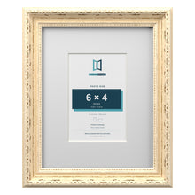 Louis Range Cream Picture, Photo & Poster Frame with White Mount - 10x8" Frame for 6x4" Photo, Cream
