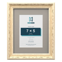 Louis Range Cream Picture, Photo & Poster Frame with Dawn Grey Mount - 10x8" Frame for 7x5" Photo, Cream