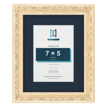 Louis Range Cream Picture, Photo & Poster Frame with Pacific Blue Mount - 10x8" Frame for 7x5" Photo, Cream