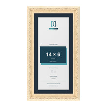 Louis Range Cream Picture, Photo & Poster Frame with Pacific Blue Mount - 16x8" Frame for 14x6" Photo, Cream