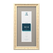 Louis Range Cream Picture, Photo & Poster Frame with Dawn Grey Mount - 16x8" Frame for 12x4" Photo, Cream