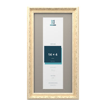 Louis Range Cream Picture, Photo & Poster Frame with Dawn Grey Mount - 16x8" Frame for 14x4" Photo, Cream
