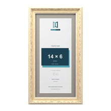 Louis Range Cream Picture, Photo & Poster Frame with Dawn Grey Mount - 16x8" Frame for 14x6" Photo, Cream