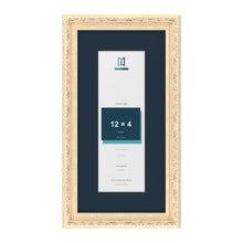 Louis Range Cream Picture, Photo & Poster Frame with Pacific Blue Mount - 16x8" Frame for 12x4" Photo, Cream