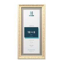 Louis Range Cream Picture, Photo & Poster Frame with Dawn Grey Mount - 18x8" Frame for 16x6" Photo, Cream