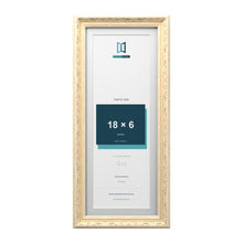 Louis Range Cream Picture, Photo & Poster Frame with White Mount - 20x8" Frame for 18x6" Photo, Cream