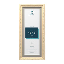 Louis Range Cream Picture, Photo & Poster Frame with Dawn Grey Mount - 20x8" Frame for 18x6" Photo, Cream
