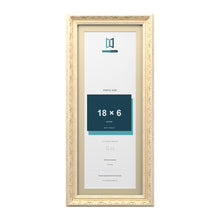 Louis Range Cream Picture, Photo & Poster Frame with Ivory Mount - 20x8" Frame for 18x6" Photo, Cream
