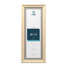 Louis Range Cream Picture, Photo & Poster Frame with Dawn Grey Mount - 22x8" Frame for 20x6" Photo, Cream