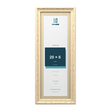 Louis Range Cream Picture, Photo & Poster Frame with Ivory Mount - 22x8" Frame for 20x6" Photo, Cream
