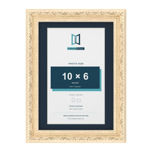 Louis Range Cream Picture, Photo & Poster Frame with Pacific Blue Mount - A4 Frame for 10x6" Photo, Cream