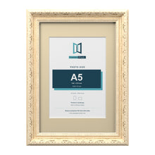Louis Range Cream Picture, Photo & Poster Frame with Ivory Mount - A4 Frame for A5 Photo, Cream