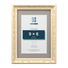 Louis Range Cream Picture, Photo & Poster Frame with Dawn Grey Mount - A4 Frame for 9x6" Photo, Cream