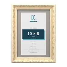 Louis Range Cream Picture, Photo & Poster Frame with Dawn Grey Mount - A4 Frame for 10x6" Photo, Cream