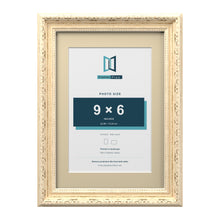 Louis Range Cream Picture, Photo & Poster Frame with Ivory Mount - A4 Frame for 9x6" Photo, Cream
