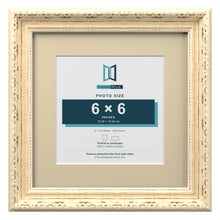 Louis Range Cream Picture, Photo & Poster Frame with Ivory Mount - 9x9" Frame for 6x6" Photo, Cream