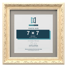 Louis Range Cream Picture, Photo & Poster Frame with Dawn Grey Mount - 9x9" Frame for 7x7" Photo, Cream