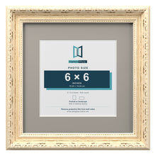 Louis Range Cream Picture, Photo & Poster Frame with Dawn Grey Mount - 9x9" Frame for 6x6" Photo, Cream