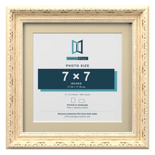 Louis Range Cream Picture, Photo & Poster Frame with Ivory Mount - 9x9" Frame for 7x7" Photo, Cream