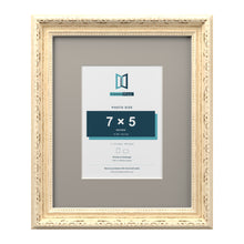Louis Range Cream Picture, Photo & Poster Frame with Dawn Grey Mount - 11x9" Frame for 7x5" Photo, Cream
