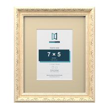 Louis Range Cream Picture, Photo & Poster Frame with Ivory Mount - 11x9" Frame for 7x5" Photo, Cream