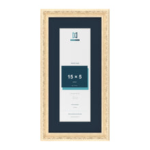 Louis Range Cream Picture, Photo & Poster Frame with Pacific Blue Mount - 19x9" Frame for 15x5" Photo, Cream