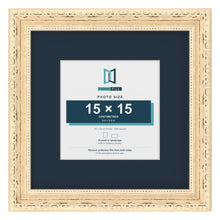 Louis Range Cream Picture, Photo & Poster Frame with Pacific Blue Mount - 25x25cm Frame for 15x15cm Photo, Cream