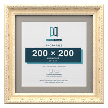 Louis Range Cream Picture, Photo & Poster Frame with Dawn Grey Mount - 25x25cm Frame for 20x20cm Photo, Cream