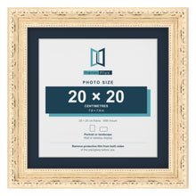 Louis Range Cream Picture, Photo & Poster Frame with Pacific Blue Mount - 25x25cm Frame for 20x20cm Photo, Cream