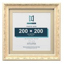 Louis Range Cream Picture, Photo & Poster Frame with Ivory Mount - 25x25cm Frame for 20x20cm Photo, Cream
