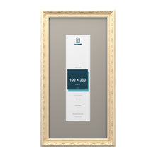 Louis Range Cream Picture, Photo & Poster Frame with Dawn Grey Mount - 50x25cm Frame for 35x10cm Photo, Cream