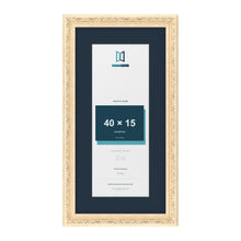 Louis Range Cream Picture, Photo & Poster Frame with Pacific Blue Mount - 50x25cm Frame for 40x15cm Photo, Cream
